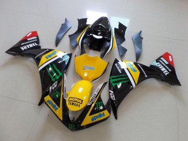 2012-2014 Gelb Schwarz Monster Yamaha YZF R1 Motorrad Verkleidungen