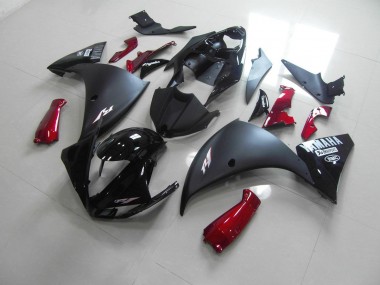 2012-2014 Matt Schwarz Rot Yamaha YZF R1 Motorrad Verkleidung