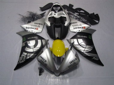 2012-2014 Schwarz Silber Iveco Yamalube Monster Yamaha YZF R1 Motorrad Verkleidung