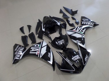2012-2014 Schwarz weißer Fiat Yamaha YZF R1 Motorrad Verkleidung