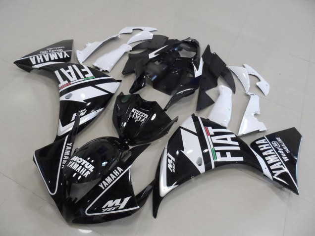 2012-2014 Schwarz weißer Fiat Yamaha YZF R1 Motorrad Verkleidungen 2012-2014 Schwarz weißer Fiat Yamaha YZF R1 Motorrad Verkleidungen