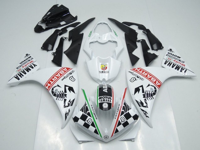 2012-2014 Weiß Schwarz Abrath Yamaha YZF R1 Motorrad Verkleidung