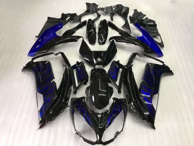 2012-2016 Schwarze Blau Flamme Kawasaki EX650 Motorrad Verkleidung