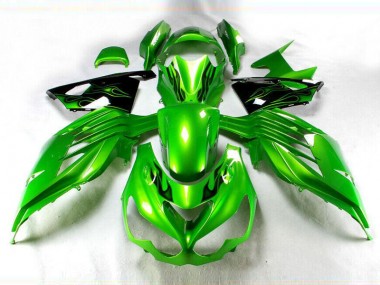 2012-2021 Grün Schwarz Kawasaki ZX14R ZZR1400 Motorrad Verkleidung