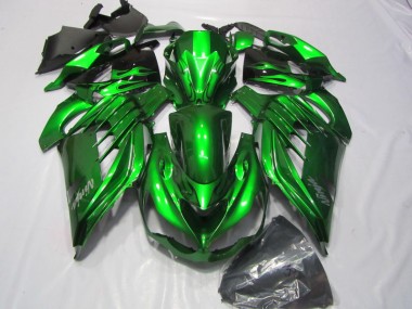 2012-2021 Grün weißer Ninja Aufkleber Kawasaki ZX14R ZZR1400 Motorrad Verkleidung