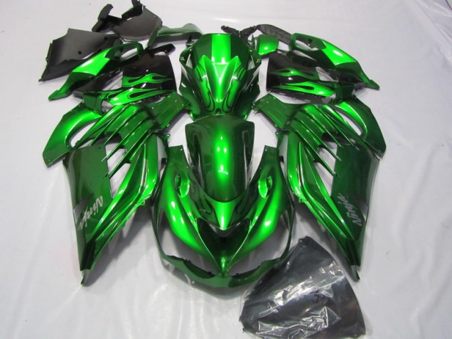 2012-2021 Grün weißer Ninja Aufkleber Kawasaki ZX14R ZZR1400 Motorrad Verkleidung 2012-2021 Grün weißer Ninja Aufkleber Kawasaki ZX14R ZZR1400 Motorrad Verkleidung