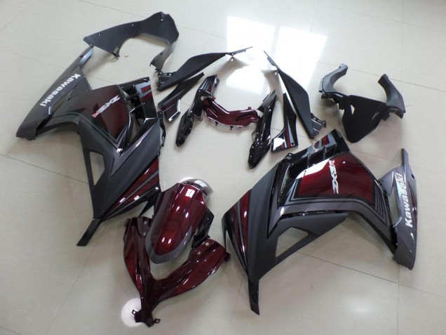 2013-2016 Dunkel rot und Grau Kawasaki ZX300R Motorrad Verkleidung 2013-2016 Dunkel rot und Grau Kawasaki ZX300R Motorrad Verkleidung