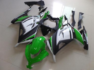 2013-2016 Grün Schwarz und Weiß Kawasaki ZX300R Motorrad Verkleidung