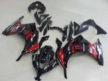 2013-2016 Schwarz Rot Monster Kawasaki ZX300R Motorrad Verkleidung