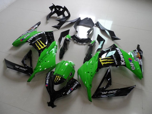 2013-2016 Schwarz grünes Monster Kawasaki ZX300R Motorrad Verkleidung 2013-2016 Schwarz grünes Monster Kawasaki ZX300R Motorrad Verkleidung