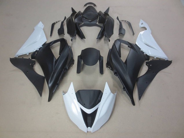 2013-2018 Schwarz Weiß Kawasaki ZX6R Motorrad Verkleidungen 2013-2018 Schwarz Weiß Kawasaki ZX6R Motorrad Verkleidungen