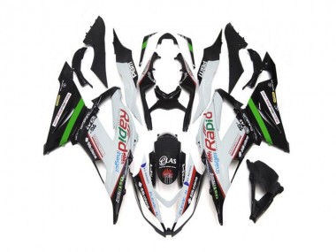 2013-2018 Weiß Schwarz Kawasaki ZX6R Motorrad Verkleidung