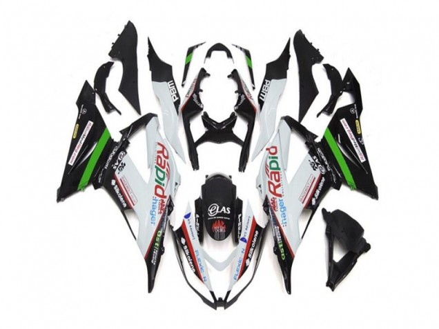 2013-2018 Weiß Schwarz Kawasaki ZX6R Motorrad Verkleidung 2013-2018 Weiß Schwarz Kawasaki ZX6R Motorrad Verkleidung