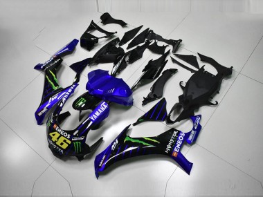 2015-2019 Blau Blau Weiß ENEOS 46 Monster Yamaha YZF R1 Motorrad Verkleidung