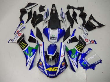 2015-2019 Blau Blau Weiß ENEOS Movistar 46 Yamaha YZF R1 Motorrad Verkleidung