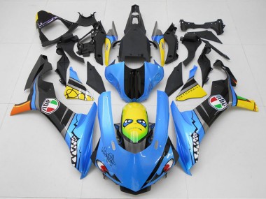 2015-2019 Blau Gelb Hai Yamaha YZF R1 Motorrad Verkleidung