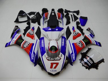 2015-2019 Blau Rot KGN 17 Yamaha YZF R1 Motorrad Verkleidung
