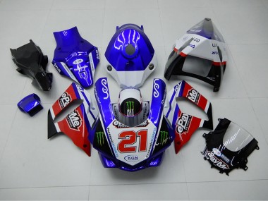 2015-2019 Blau Rot KGN 21 Yamaha YZF R1 Motorrad Verkleidung