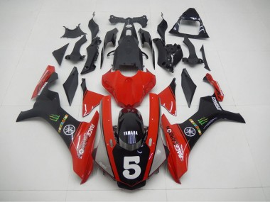 2015-2019 Schwarz Rot 5 Yamaha YZF R1 Motorrad Verkleidung