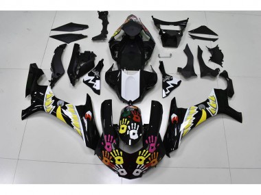 2015-2019 Schwarz Weiß Yamaha YZF R1 Motorrad Verkleidung