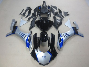 2015-2019 Silber Schwarz Blau Monster Yamaha YZF R1 Motorrad Verkleidung