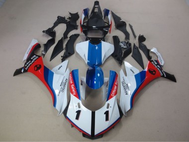 2015-2019 Weiß Blau Rot Advantec Yamaha YZF R1 Motorrad Verkleidung