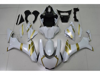 2015-2019 Weiß mit Gold Aufkleber Yamaha YZF R1 Motorrad Verkleidung