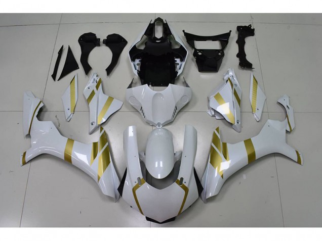2015-2019 Weiß mit Gold Aufkleber Yamaha YZF R1 Motorrad Verkleidung 2015-2019 Weiß mit Gold Aufkleber Yamaha YZF R1 Motorrad Verkleidung