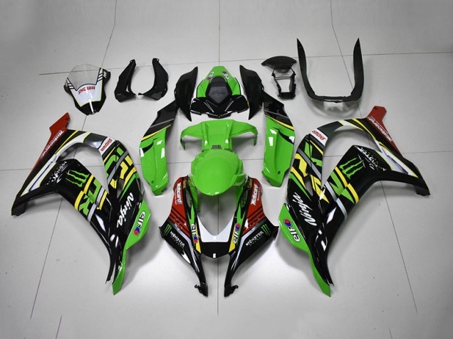 2016-2019 Grün Schwarz Rot Ninja Monster Kawasaki ZX10R Motorrad Verkleidung 2016-2019 Grün Schwarz Rot Ninja Monster Kawasaki ZX10R Motorrad Verkleidung