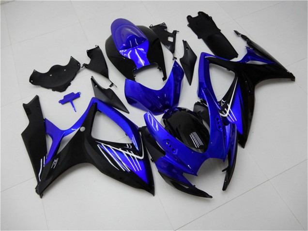Suzuki GSXR 600/750 Motorrad Verkleidung 2006-2007 - Blau Glanzendes Schwarz
