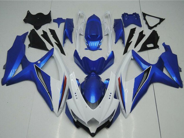 Suzuki GSXR 600/750 Motorrad Verkleidung 2008-2010 - Weiss Blau