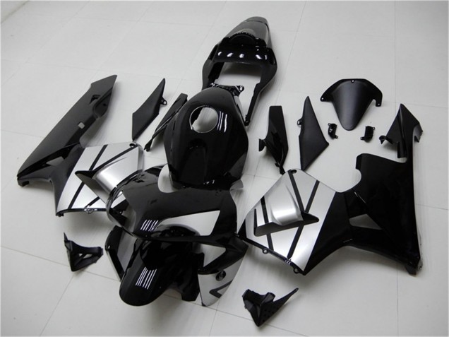 Honda CBR600RR Motorrad Verkleidung 2003-2004 - Silber Glanzendes Schwarz Streifen
