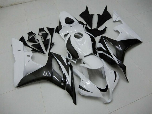 Honda CBR600RR Motorrad Verkleidung 2007-2008 - Weiss Glanzendes Schwarz