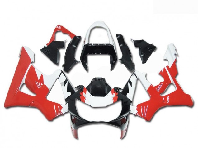 Honda CBR900RR 929RR Motorrad Verkleidung 2000-2001 - Weiss Rot Glanzendes Schwarz