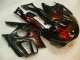 Honda CBR600 F3 Motorrad Verkleidung 1995-1996 - Glanzendes Schwarz Rot Flamme