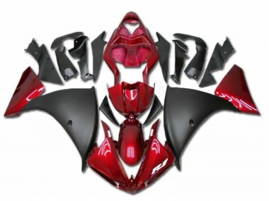 Yamaha YZF R1 Motorrad Verkleidung 2009-2011 - Rot Matt Schwarz