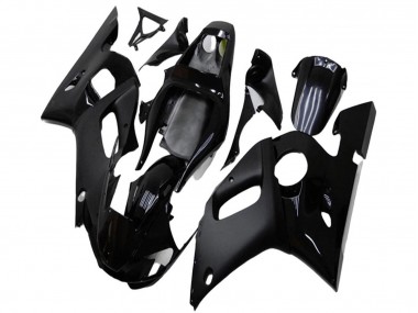 Yamaha YZF R6 Motorrad Verkleidung 1998-2002 - Glanzendes Schwarz Matt Schwarz