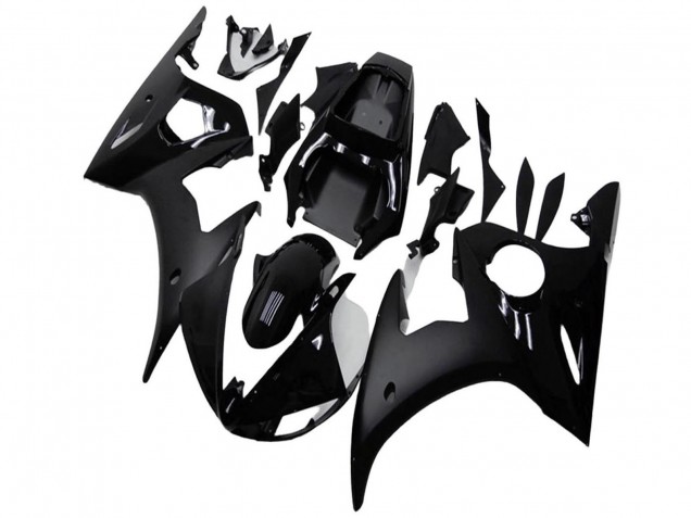 Yamaha YZF R6 Motorrad Verkleidung 2003-2004 - Glanzendes Schwarz Matt Schwarz