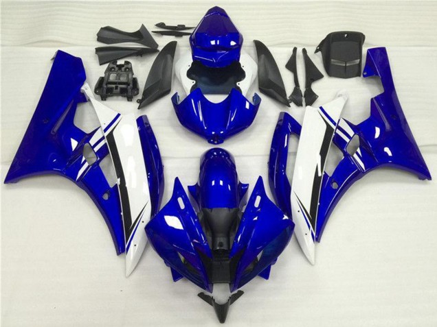 Yamaha YZF R6 Motorrad Verkleidung 2006-2007 - Blau Weiss Schwarz