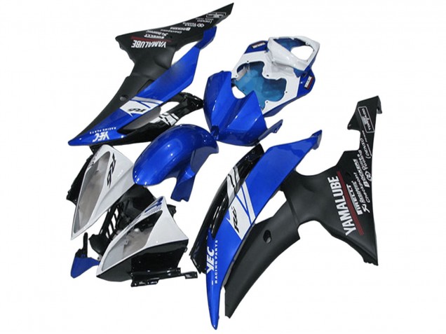 Yamaha YZF R6 Motorrad Verkleidung 2008-2016 - Weiss Blau Matt Schwarz Yamalube