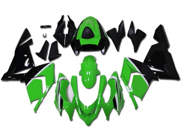 Kawasaki ZX10R Motorrad Verkleidung 2004-2005 - Grun Glanzendes Schwarz