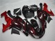 Kawasaki ZX10R Motorrad Verkleidung 2006-2007 - Glanzendes Schwarz Rot Flamme