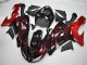 Kawasaki ZX10R Motorrad Verkleidung 2006-2007 - Glanzendes Schwarz Rot Flamme