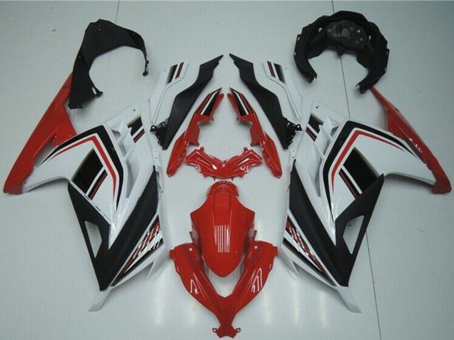 Kawasaki Ninja 300 EX300R Motorrad Verkleidung 2013-2024 - Weiss Rot Schwarz