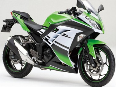 Kawasaki Ninja 300 EX300R Motorrad Verkleidung 2013-2024 - Grun Weiss Schwarz Streifen