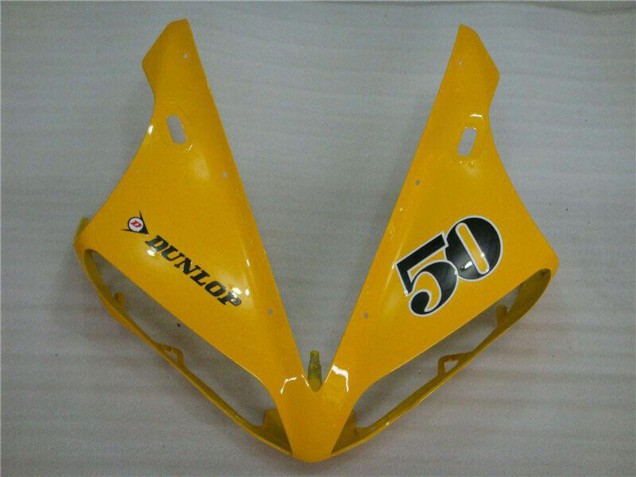 Yamaha YZF R1 Motorrad Verkleidung 2004-2006 - Gelb Glanzendes Schwarz Dunlop 50