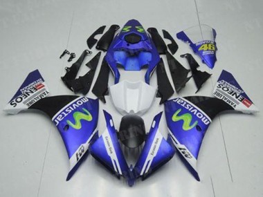 Yamaha YZF R1 Motorrad Verkleidung 2012-2014 - Blau Weiss Schwarz Grun MoviStar Yamalube ENEOS
