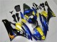Yamaha YZF R6 Motorrad Verkleidung 2006-2007 - Blau Gelb Glanzendes Schwarz Hai