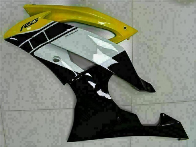 Yamaha YZF R6 Motorrad Verkleidung 2008-2016 - Gelb Weiss Glanzendes Schwarz