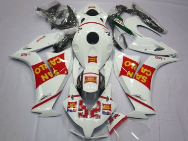 Honda CBR1000RR Motorrad Verkleidung 2012-2016 - Weiss Rot Gelb San Carlo